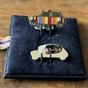 Paul Smith cuff links Mini Cooper striped silver